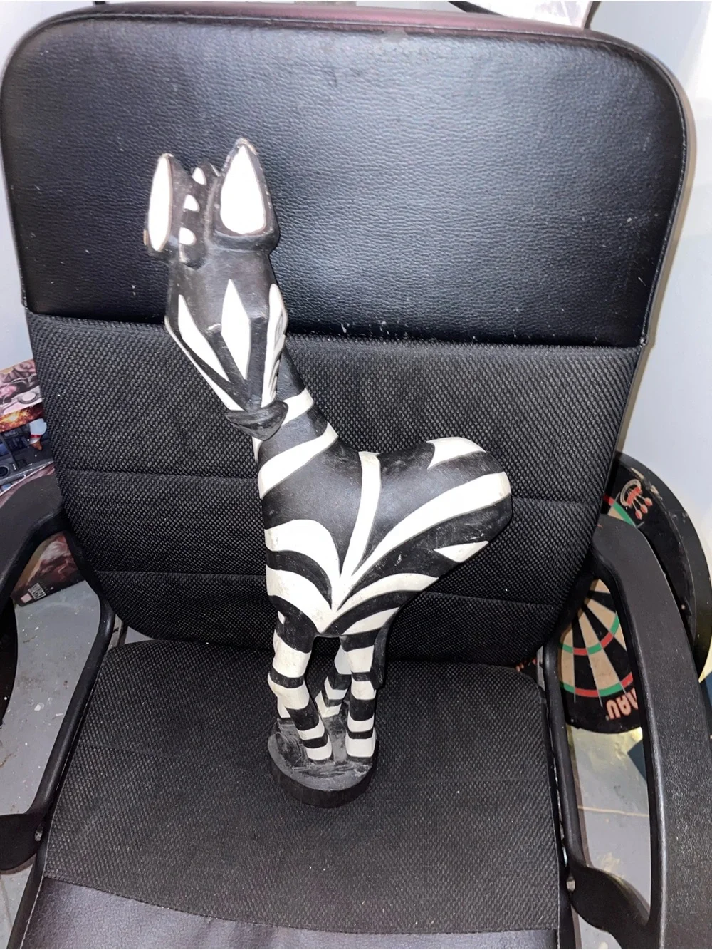 Handcrafted Black & White Zebra Statue Wall Accent